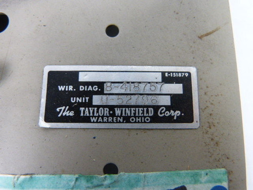 Taylor Winfield U-52796 SCR-P/S Panel USED