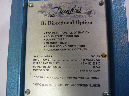 Danfoss 500125 Bi-Directional Option Controller USED