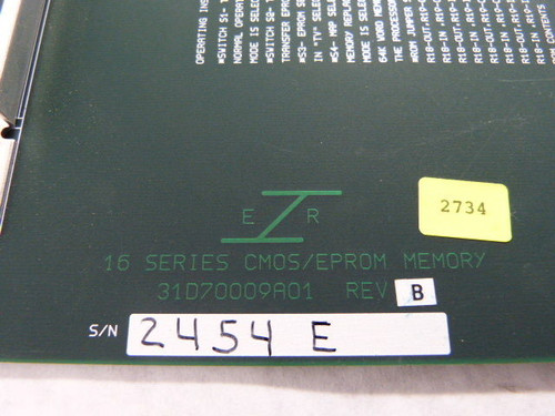 General Automation 31D70009A01 16 Series CMOS/EPROM Memory Switch Board USED