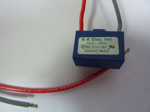 R-K Electronics RCS7A-18V 150Vac Trans Voltage Filter w/ Seaco Wires USED