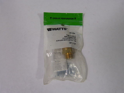 Watts SC-394 Tube to Male Pipe Connector 3/8 ! NWB !