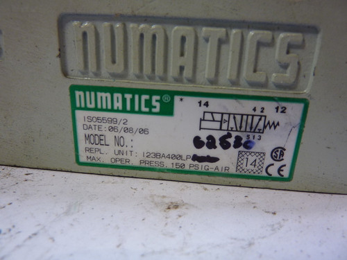 Numatics 123BA400LP6253C Pneumatic Valve USED