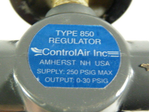 Control Air Inc 850 Pressure Regulator 0.12-0.25in 250 PSI USED