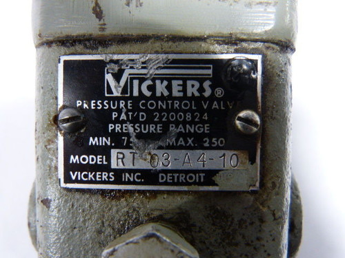 Vickers RT-03-A4-10 Pressure Control Valve USED