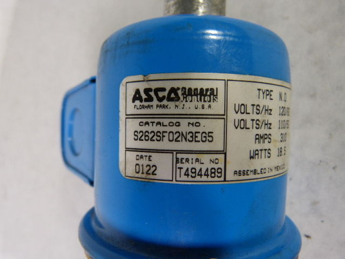 ASCO S262SF02N3EG5 Solenoid Gas Vent Valve 3/4 USED