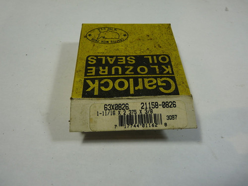 Garlock 21158-0826 Oil Seal 2.375"x1.312".375" ! NEW !