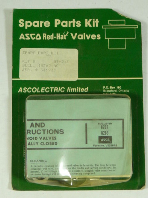 Asco 089-211 Valve Repair Kit ! NEW !