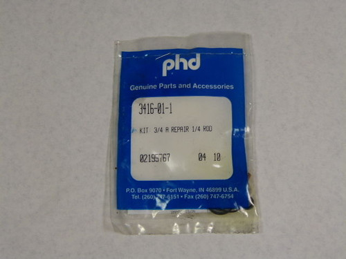 Phd 3416-01-1 Pneumatic Rebuild Kit 3/4 A 1/4 Rod ! NEW !