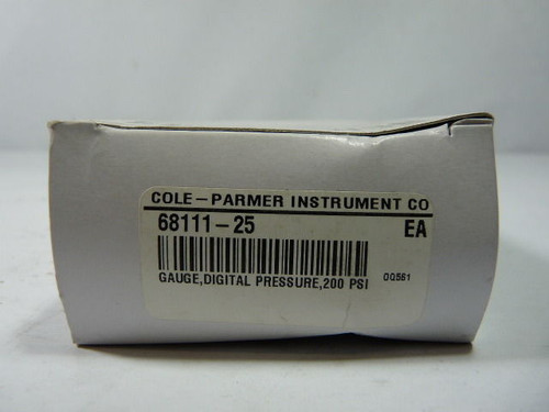 Cole Parmer 68111-25 Digital Pressure Gauge 200 PSI ! NEW !