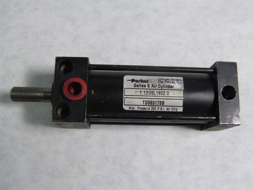 Parker 1.12USL1602.0 Series S Air Cylinder 200 PSI USED