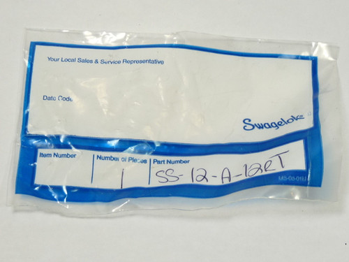 Swagelok SS-12-A-12RT 3/4" FNPT X Male ISO Tapered Thread ! NEW !