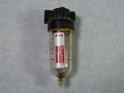 Dayton 4ZL08 Pneumatic Mini Filter 1/4" 150 PSI  USED