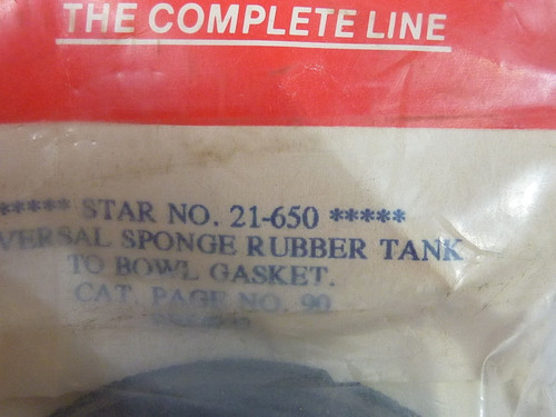 Star Plumbing Parts 21-650 Tank To Bowl Gasket Universal ! NEW !