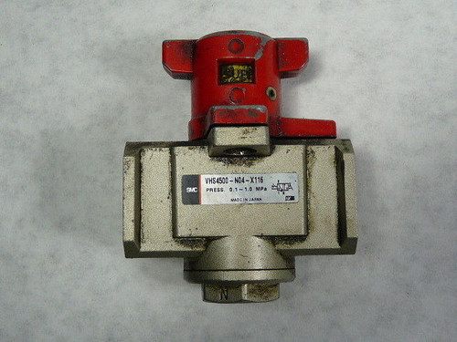 SMC VHS4500-N04-X116 Pneumatic Lock-Out Valve USED