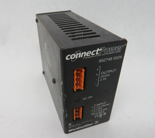 Weidmuller 992748-0024 Power Supply Output: 24VDC 2.3A SHELF WEAR USED