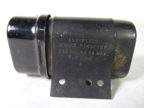 Aerovox 494-21225/P149F187 Capacitor 330VAC 5.0uf USED