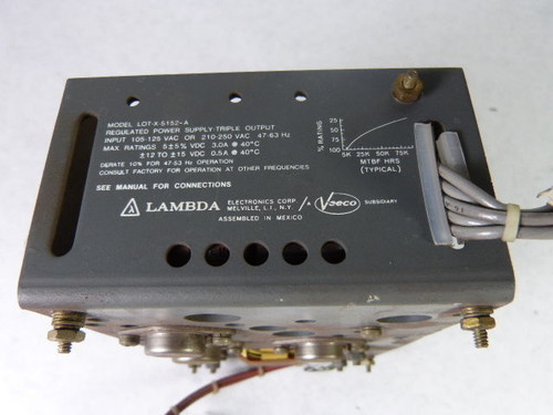 Lambda LOT-X-5152-A Triple Output Power Supply 15V USED