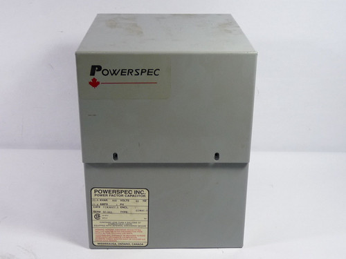 Powerspec Inc. CCN36022-5 Power Factor Capacitor 21.6A 600V 60Hz 3 Phase USED