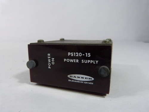 Banner PS120-15 Plug-Style Power Supply 15VDC 8-Pin USED