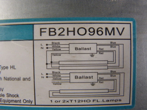 Fusion FB2HO96MV Fluorescent Electronic Ballast 120-277V 50/60Hz ! NEW !
