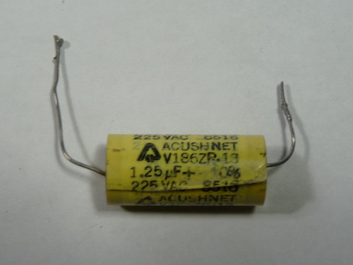 Acushnet V186ZR-13 Capacitor 1.25UF 10% 225VAC USED