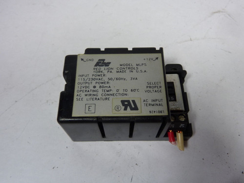Red Lion MLPS0000 Power Supply 115-230VAC / 12VDC USED