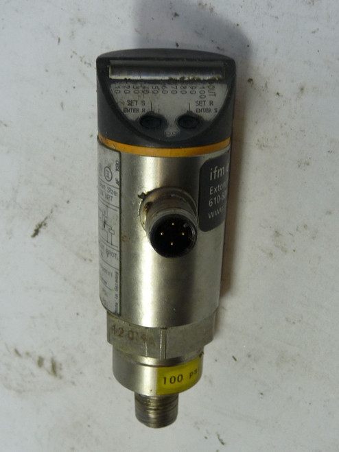IFM PB5224 Pressure Switch Liquid/Gas 1-100PSI USED