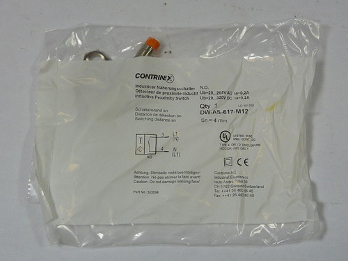 Contrinex DW-AS-617-M12 Inductive Proximity Switch ! NWB !