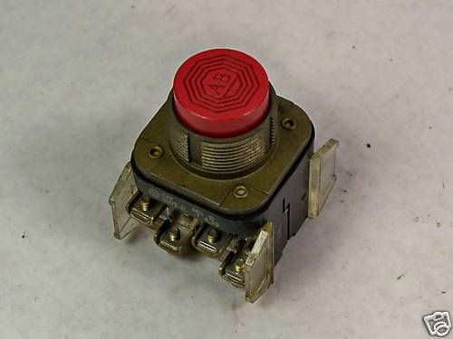 Allen-Bradley 800T-B6B Ser T Push Button Red Extended Head 2NO 2NC USED