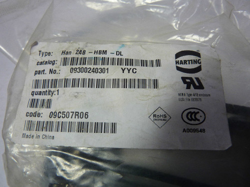 Harting HAN24B-HBM-DL Connector Housing ! NWB !