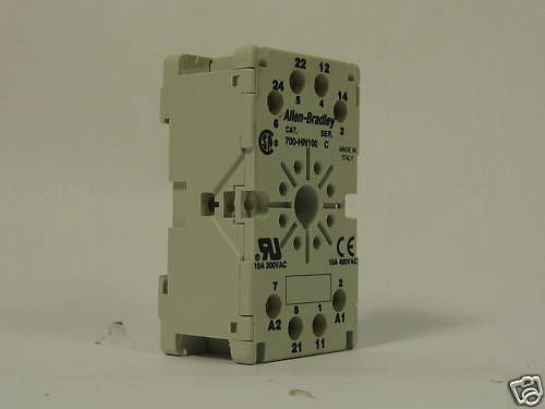 Allen-Bradley 700-HN100 Series C Relay Socket 10A 400VAC  USED