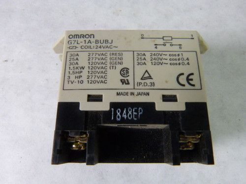 Omron G7L-1A-BU-BJ-CB Relay 24VDC Bracket USED