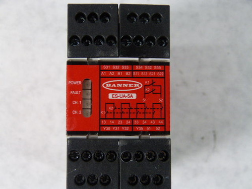 Banner ES-UA-5A Safety Relay 4NO-1NC USED