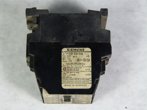Siemens 3TH80400A Control Relay USED