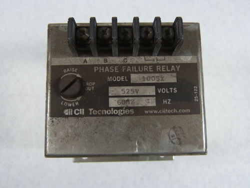 Wilmar 1005X Phase Failure Relay 525V 60Hz USED