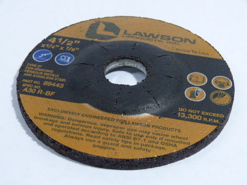 Lawson 89443 Type 27 Premium Grinding Wheel 4-1/2 x 1/4 x 7/8 ! NOP !