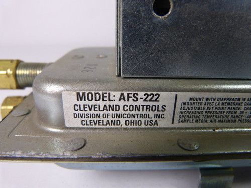 Delta Controls AFS-222 Pressure Sensing Switch USED