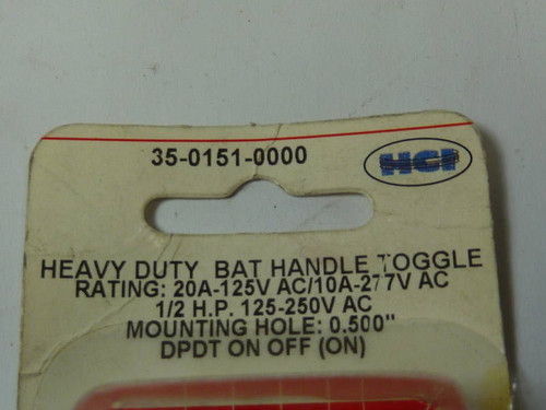 HCI Heavy Duty Bat Toggle Switch 35-0151-0000 ! NEW !
