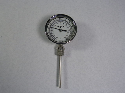 NoShok 30.300.040 Bimetal Thermometer 4" Stem 1/2" NPT 0/250 F -20/120 C ! NEW !