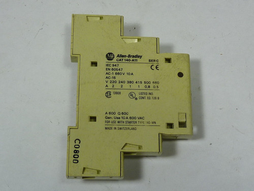 Allen-Bradley 140-A11 Auxiliary Contact for Starter USED