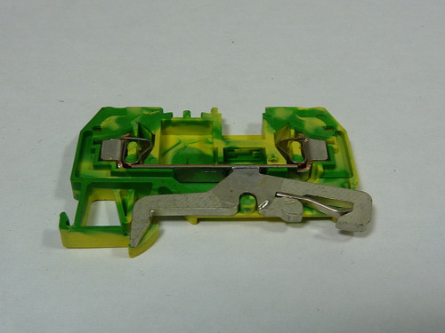 Wago 281-907 2-Conductor Ground Terminal Block 4mm 600V Green/Yellow USED