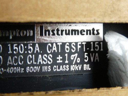 Tyco 6SFT-151 Current Transformer 150:5 150A 50-400Hz ! NEW !