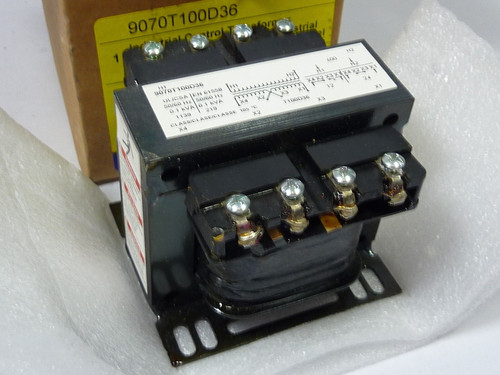 Square D 9070T100D36 Control Transformer 100VA Pri 600V Sec 12/24V 1Ph ! NEW !