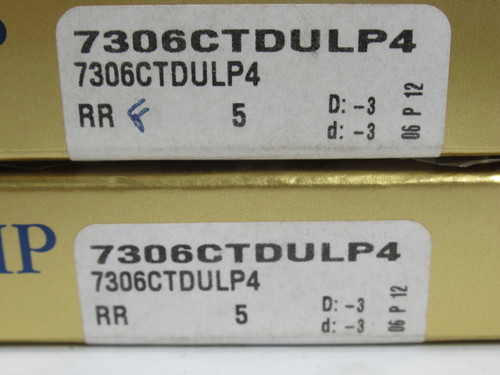 RHP 7306CTDULP4 Super Precision Angular Contact Bearing Set 30x62x32mm NEW