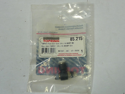 TopRing Top-fit Flow Control Valve 1/4 x 1/8 in MNPT ! NEW !