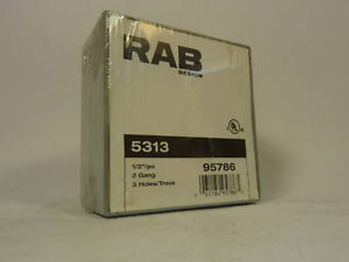 RAB Design Square Outlet Box 2 Gang 3 Holes D5313 ! NEW !