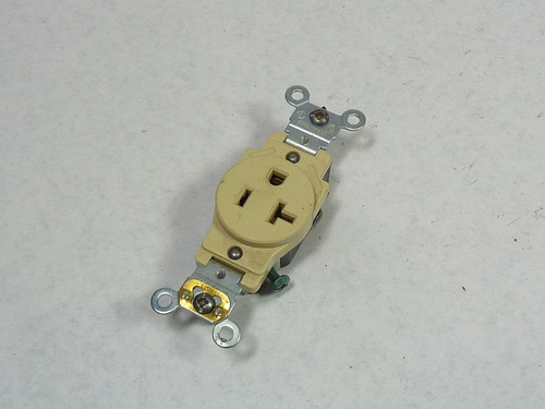 Leviton Single Receptacle Outlet Commercial Grade Ivory 20A 125V USED