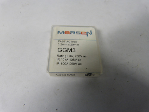 Mersen GGM3 Fast Acting Fuse 3A 250V 5-Pack ! NEW !