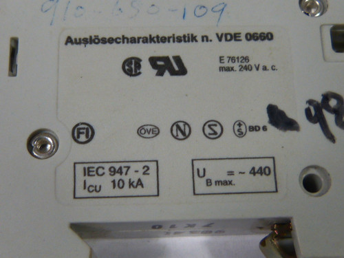 ABB S271-K10 Circuit Breaker 1Pole 10amp USED