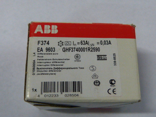 ABB F374 Circuit Breaker 25A 4Pole ! NEW !